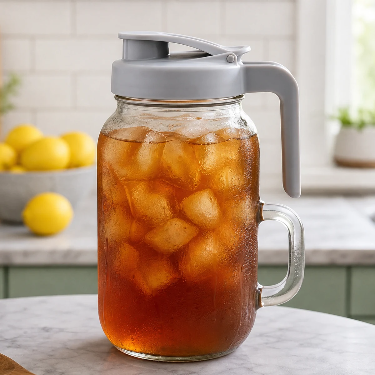 Pour & Store Pitcher Lid with Handle for Mason Jars